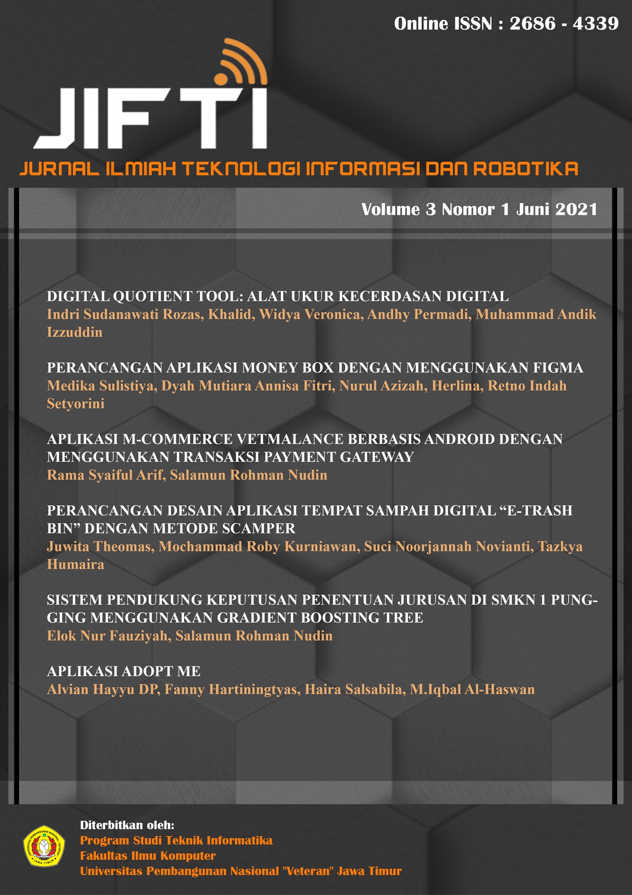 					View Vol. 3 No. 1 (2021): Jurnal Ilmiah Teknologi Informasi dan Robotika
				